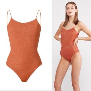 NWT Oseree Lumiere Maillot in Orange, size L